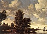 Salomon van Ruysdael The Ferry Boat painting
